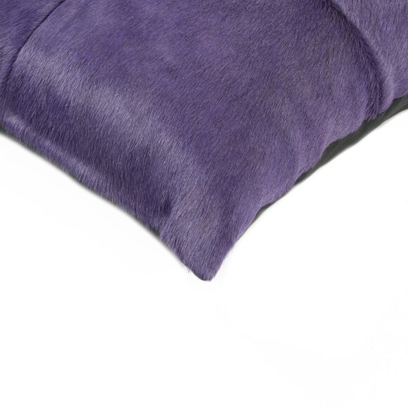 Natural Home Decor Torino Cowhide Pillow | 1-Piece | Purple | 18"x18" - Picture 2 of 2